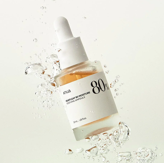 Успокаивающая ампула на основе хауттюйнии Anua Heartleaf 80% Moisture Soothing Ampoule 30ml - изображение 6