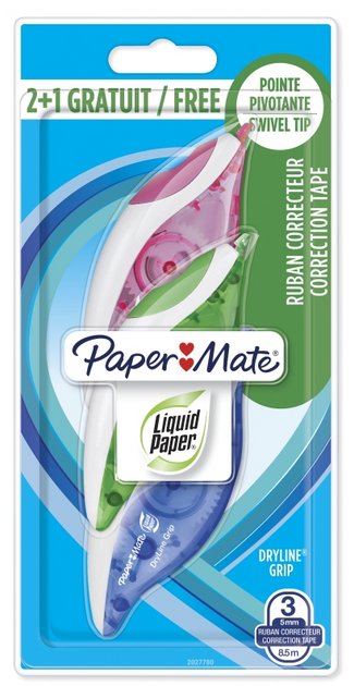 Papiernicza taśma korekcyjna Paper Mate Liquid paper 3 szt (3501178628838) - obraz 1