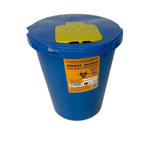 Контейнер для медицинских отходов 7 л, вторичный пластик, синий - изображение 2