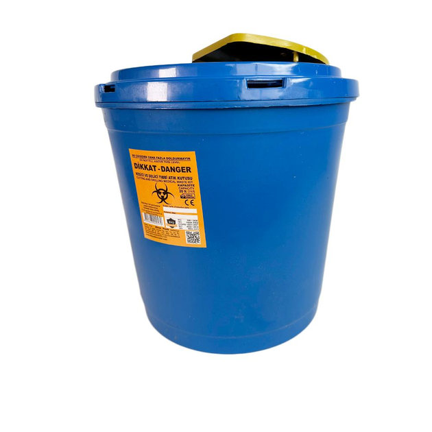 Контейнер для утилизации медицинских отходов 20 л, вторичный пластик, синий - изображение 1