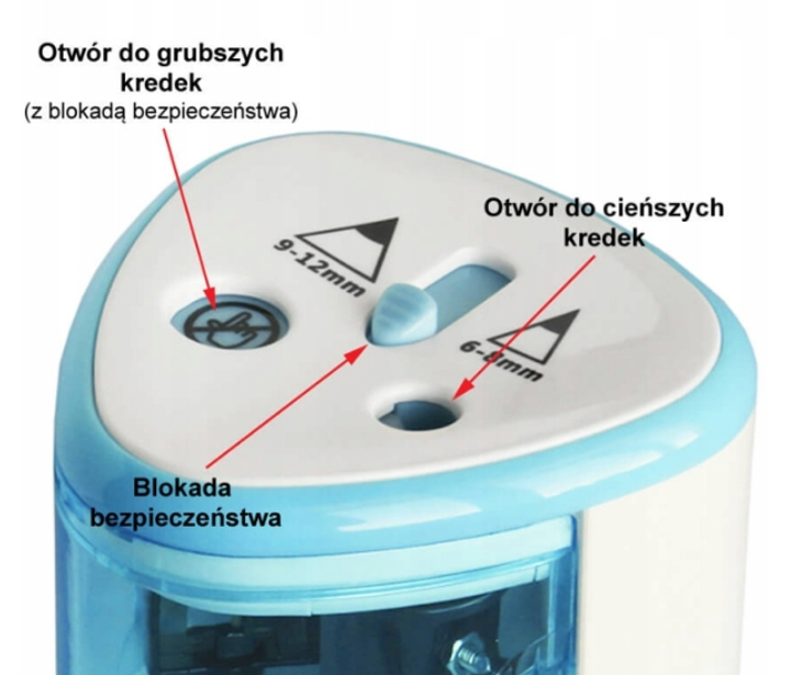 Temperówka elektryczna Strigo 2 ostrza niebieska (6930518944302) - obraz 3