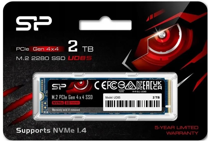 Dysk SSD Silicon Power UD85 2TB M.2 2280 PCIe 4.0 x4 NVMe 1.4 3D NAND MLC (SP02KGBP44UD8505) - obraz 3