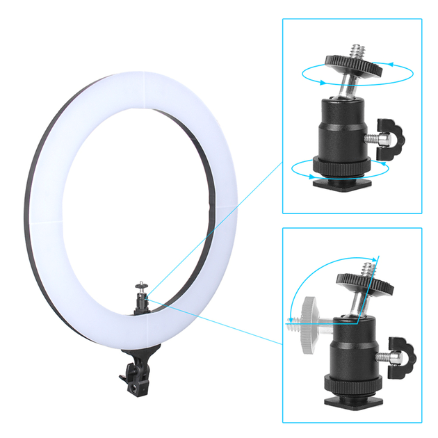Селфи лампа и LED освещением Tripod Stand Plug Powered 14" ZM336 3200-5600K высота штатива 180 см 6Вт - изображение 8