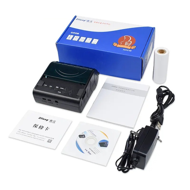 Портативный термопринтер для печати чеков Zjiang POS-8003 90мм/с USB-Wifi Black - изображение 5