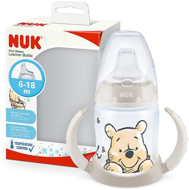 Пляшечка для годування Nuk First Choice Winnie The Pooh Learning Transparent 150 мл (4008600382638) - зображення 1