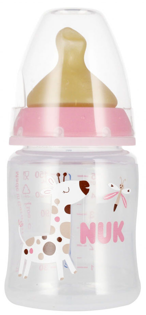 Пляшечка для годування Nuk First Choice з індикатором температури 0-6 місяців Рожева 150 мл (5000005278881) - зображення 1