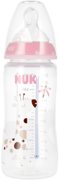 Butelka do karmienia Nuk First Choice ze wskaźnikiem temperatury 6-18 miesięcy Różowa 300 ml (5000005279031) - obraz 1