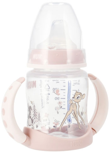 Butelka do karmienia Nuk First Choice Learning Bottle Disney Bambi Różowa 150 ml (4008600418689) - obraz 1