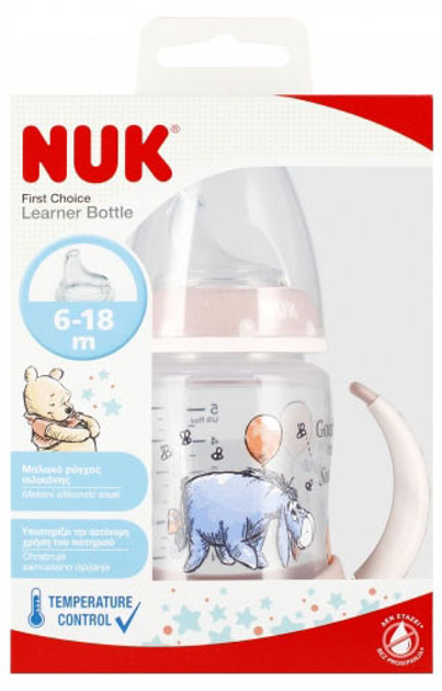 Butelka do karmienia Nuk First Choice Learning Bottle Osiolek Różowa 150 ml (4008600441328) - obraz 1
