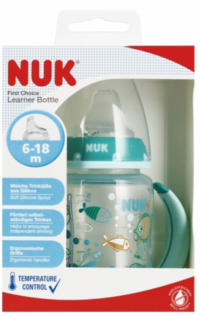 Пляшечка для годування Nuk First Choice Learning Bottle Бірюзова 150 мл (4008600442257) - зображення 1