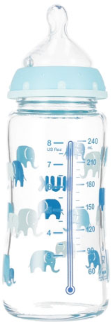 Скляна пляшечка для годування Nuk First Choice з індикатором температури 0-6 місяців Бірюзова 240 мл (4008600441410) - зображення 2