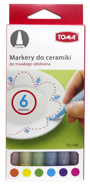 Zestaw markerów do ceramiki Toma TO-740 6 szt (5901133740021) - obraz 1