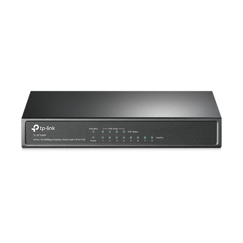 Комутатор TP-Link TL-SF1008P 8-port 10/100M PoE Switch 8 10/100M RJ45 ports including 4 PoE ports - зображення 5