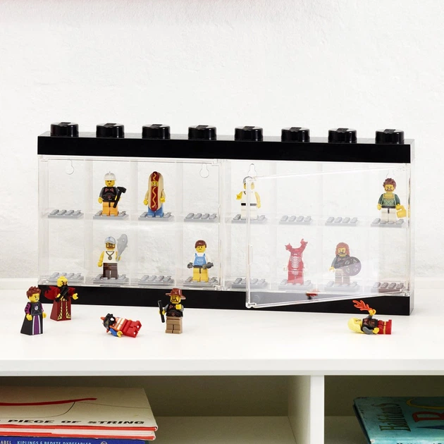 Przezroczysty stojak LEGO na 16 minifigurek z czarnymi elementami (40660003) - obraz 4