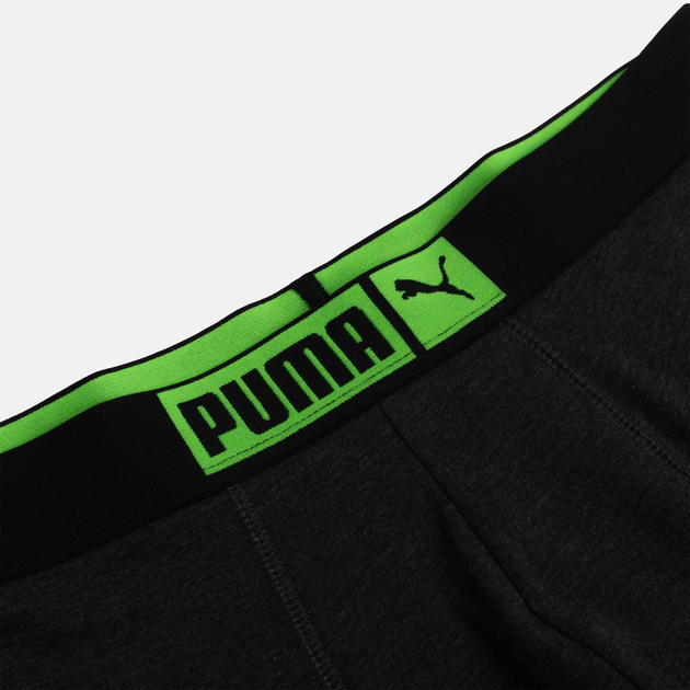 Набір трусів-боксерів чоловічих 3 шт Puma Basic Boxer Placed Logo Elastic 3p 93554807 L Чорний з салатовим (8720245544917) - зображення 7