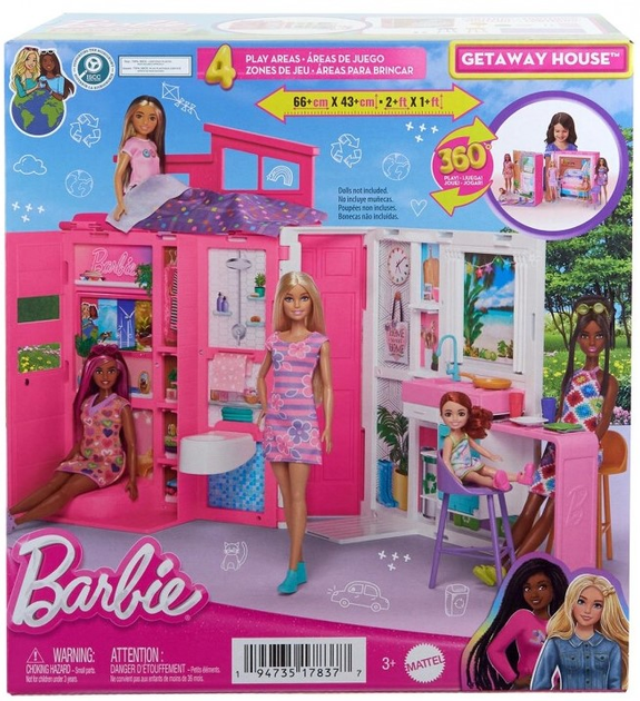 Domek dla lalek Mattel Barbie Getaway House z akcesoriami (0194735178377) - obraz 1