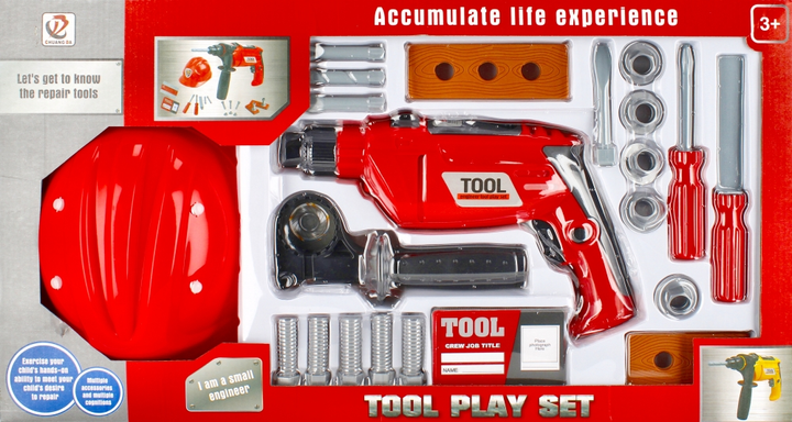 Zestaw narzędzi Mega Creative Tool Play z kaskiem Czerwony (5904335847567) - obraz 1