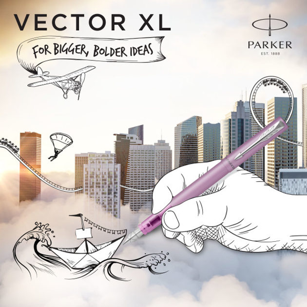 Ручка пір'яна Parker Vector XL Lilac CT Fountain Pen Синя (3026981597480) - зображення 2