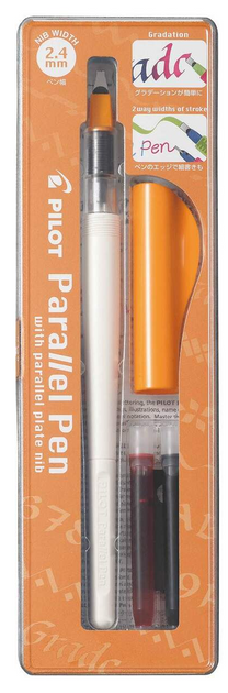 Pióro kaligraficzne Pilot Parallel Pen Fountain Pen Orange 2.4 mm Niebieskie (4902505192371) - obraz 1