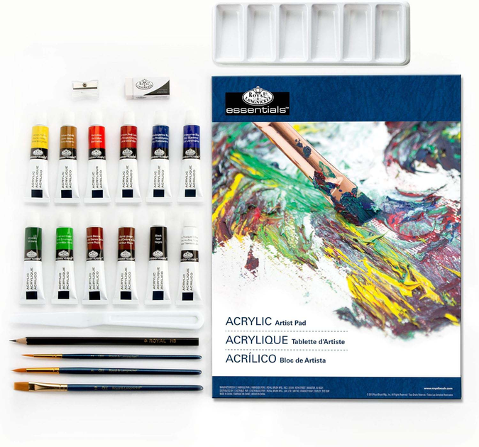 Набір для малювання Royal & Langnickel Essentials Acrylic Art з аксесуарами 21 елемент (0090672073082) - зображення 2