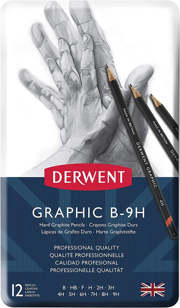 Zestaw grafitowych ołówków Derwent Graphic Designer Medium 12 szt (5010255716590) - obraz 1