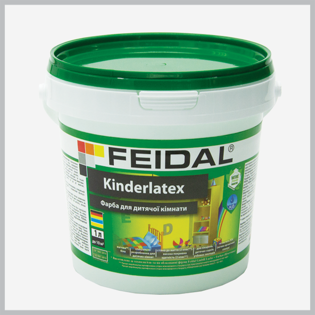 Краска для детской комнаты Feidal Kinderlatex, белая 2.5л – фото ...