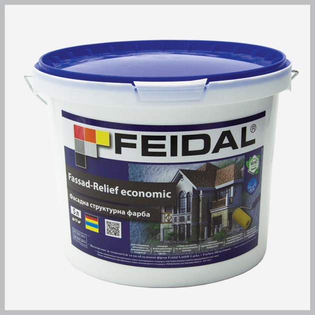 Фасадная структурная краска Feidal Fassad-Relief economic 10л - изображение 2