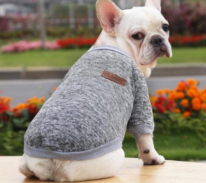 Кофта для собак и котов EcoToys Grey XL рябая серая A: 39 см B: 48 см C: 29 см 7078 - изображение 3