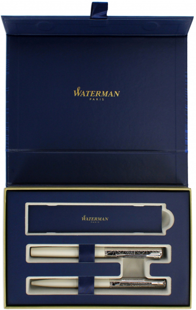 Zestaw Waterman Allure Deluxe White Długopis + Pióro wieczne Niebieskie (5000005076326) - obraz 1