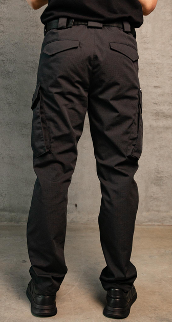 Штани чоловічі карго модель SLAVA чорні розмір 30/32 + подарунок шеврон "ПОЛІЦІЯ" розмыром 12*2,5 см - зображення 2