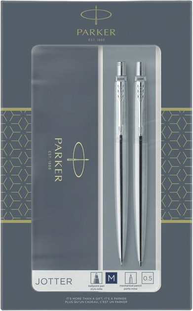 Набір Parker Jotter Stainless Steel CT Кулькова ручка + Механічний олівець (3026980932565) - зображення 1