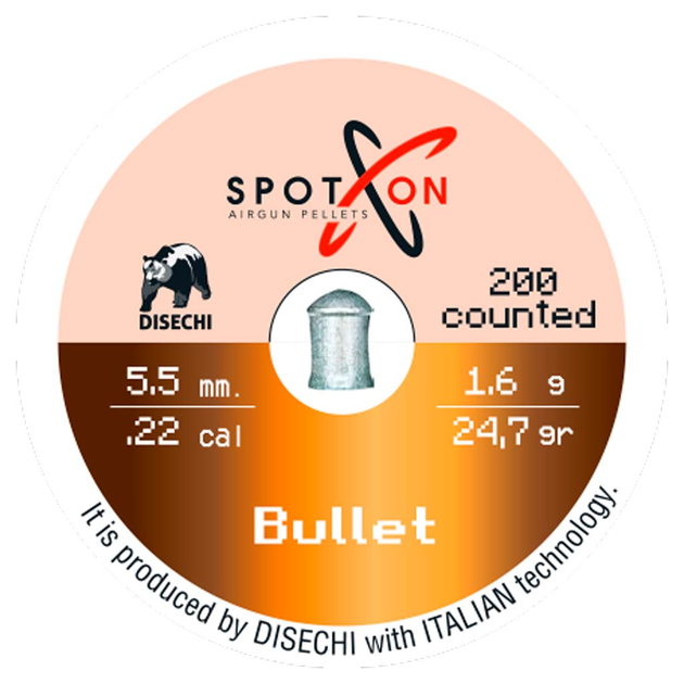 Пульки Spoton Bullet (5.5 мм, 1.6 г, 200 шт.) - изображение 1