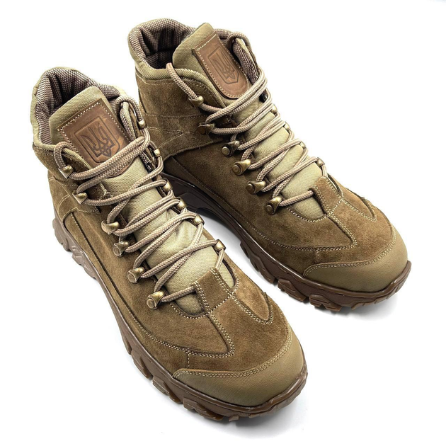 Тактические мужские ботинки с гербом Kindzer натуральная кожа 44 койот - изображение 2