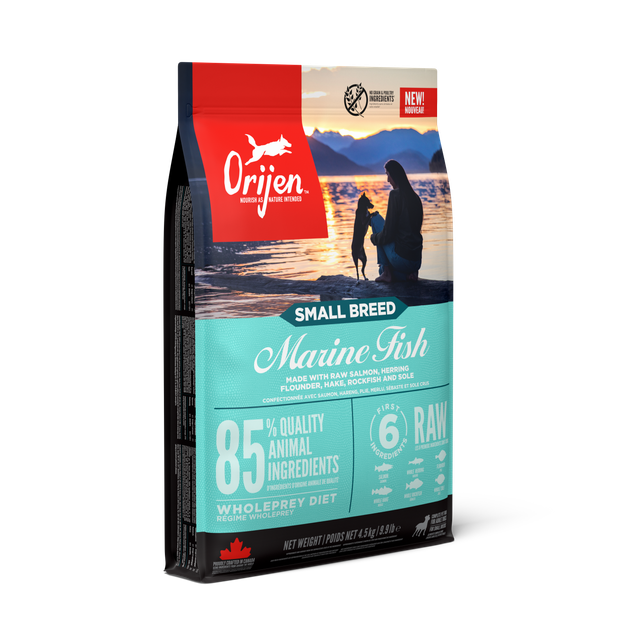 Сухий корм для собак малих порід ORIJEN (Оріджен) SMALL BREED Marine Fish з рибою, 4.5 кг - Фото 3 Сухий корм для собак малих порід ORIJEN (Оріджен) SMALL BREED Marine Fish з рибою, 4.5 кг - изображение 3