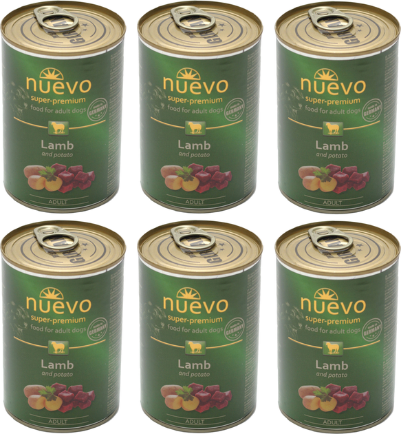 Mokra karma dla psów Nuevo Adult z jagnięciną i ziemniakami 6 szt. 400 g (4250231595561) - obraz 1
