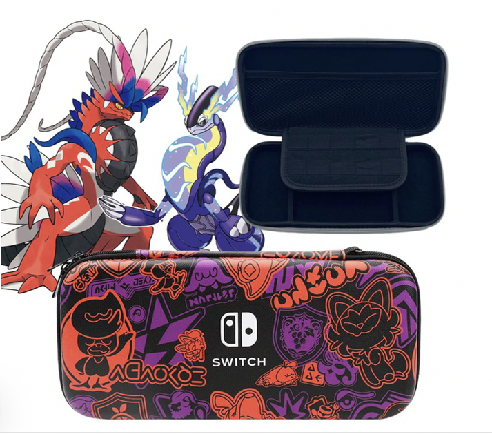 Защитный Travel комплект Pokemon Scarlet and Violet для NIntendo Switch / OLED сумка + чехол+ накладки - Фото 7 Защитный Travel комплект Pokemon Scarlet and Violet для NIntendo Switch / OLED сумка + чехол+ накладки - изображение 7