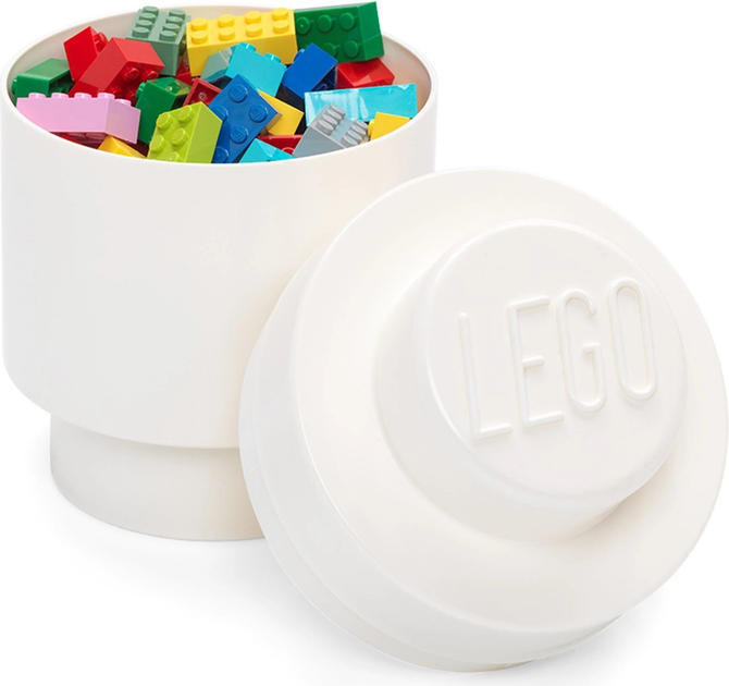 Контейнер для зберігання LEGO Storage Brick Round 1 Білий (40301735) - зображення 2