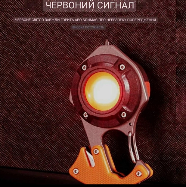 LED фонарик W5143 с аккумулятором, Type-C кабелем, карабином, магнитом и отверткой, оранжевого цвета. - изображение 10
