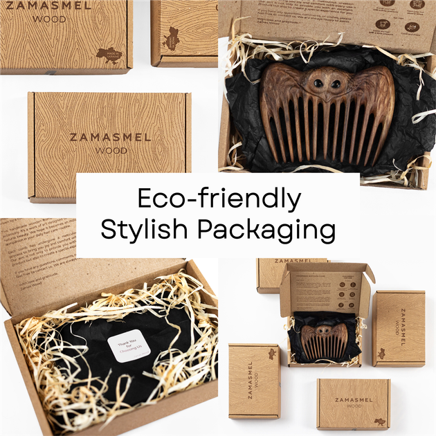 Женский Гребень для Волос ZAMASMEL Wood Smart Owl 12 х 10 х 1,1см Ручная Работа Деревянный Орех - Фото 5 Женский Гребень для Волос ZAMASMEL Wood Smart Owl 12 х 10 х 1,1см Ручная Работа Деревянный Орех - изображение 5