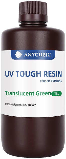Еластична міцна смола Anycubic для 3D принтера Напівпрозора зелена 1 кг (SRXTG-103A) - зображення 1
