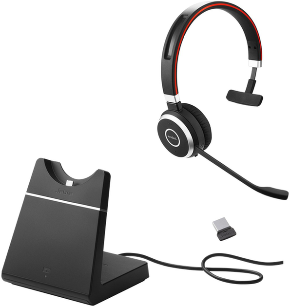 Słuchawki Jabra Evolve 65 SE Link380a UC Stereo with Charging Stand Black (6599-833-499) - obraz 1