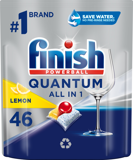 Капсули для посудомийної машини FINISH Quantum All in 1 Lemon 46 шт (5908252011469) - зображення 1