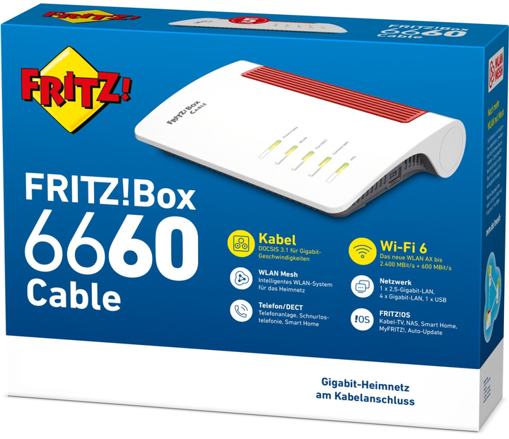 Маршрутизатор AVM FRITZ!Box 6660 Cable (20002910) - зображення 4