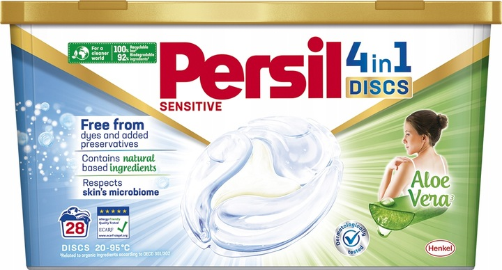 Капсули для прання Persil Discs Sensitive 28 шт (9000101511697) - зображення 1