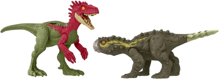 Фігурки динозаврів Mattel Jurassic World Еораптор проти Стегуроза 7.5 см (0194735192403) - зображення 2