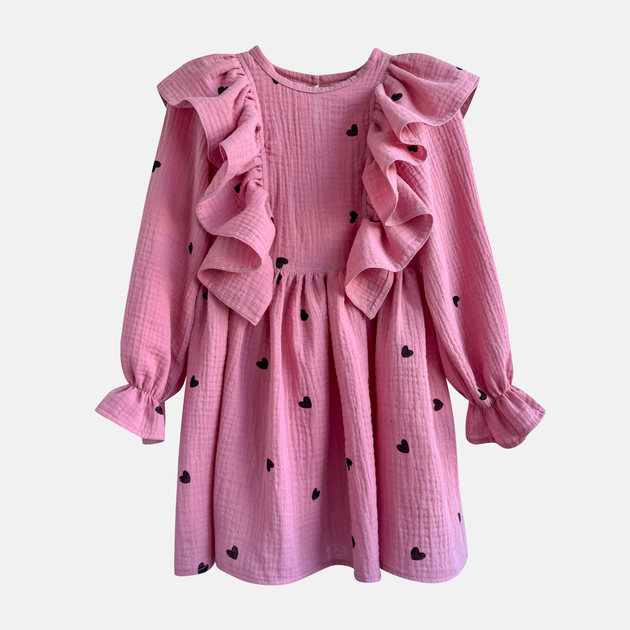 Дитяче літнє муслінове плаття для дівчинки Babydream sarvolmedium21ryk 110 см Рожеве від Rozetka на платформі USKIDKA Акція на Дитяче літнє муслінове плаття для дівчинки Babydream sarvolmedium21ryk 110 см Рожеве від Rozetka