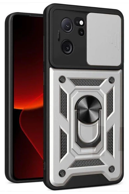 Чохол Camshield з кільцем-підставкою на Xiaomi 13T (silver) - Фото 2 Чохол Camshield з кільцем-підставкою на Xiaomi 13T (silver) - зображення 2