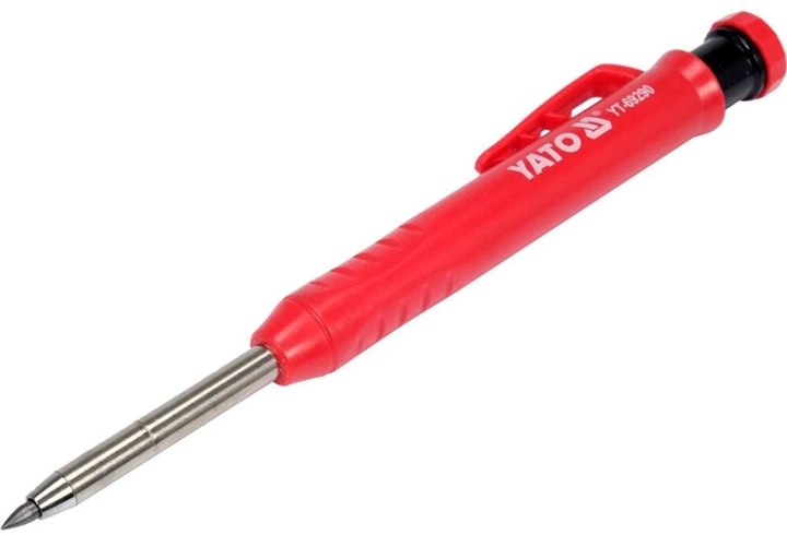 Ołówek automatyczny stolarski YATO ze zmiennymi wkładami HB 150 mm + 7 wkładów (YT-69290) - obraz 2