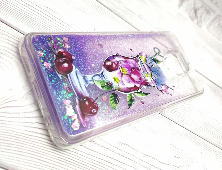 Чохол Fluid Glitter для Xiaomi Redmi Note 9 Pro бампер рідкі блискітки малюнок бегемот - зображення 4