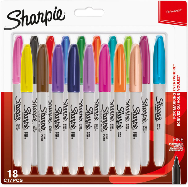 Набір маркерів Sharpie Permanent Marker Fine 18 шт (3501179961125) - зображення 1